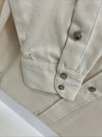 New Men’s H Bar C Yellow Simple Long Sleeve Pearl Snap Medium K-63