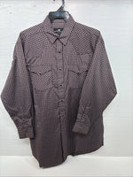 New Men’s Western Express Black Red Flannel Long Sleeve Pearl Snap 2XL F-98
