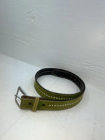 New Green Genuine Leather Weaved 38” Belt #927 JJ-71