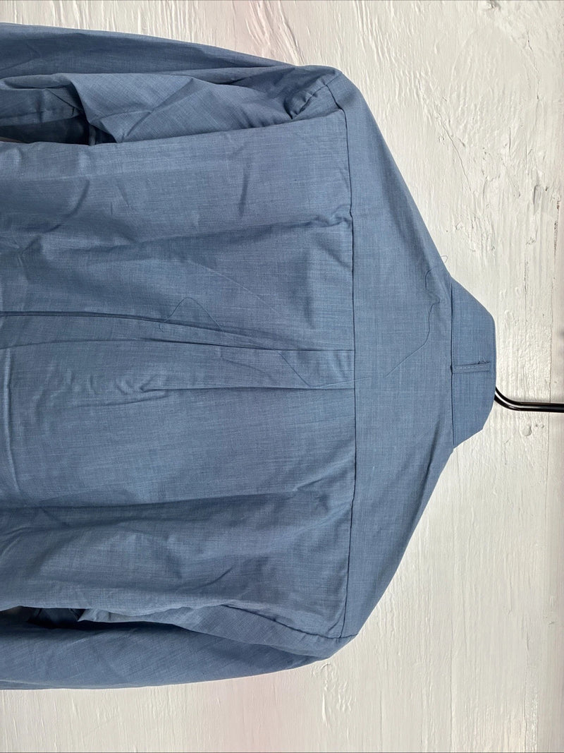 New Wayne Scott Blue Long Sleeve Button Up English Shirt Small AA-83