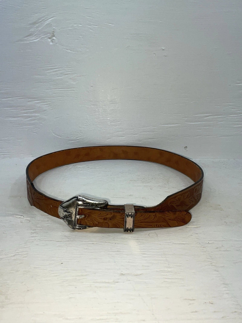 New Brown Genuine Leather Tooled 34” Belt #SR502 Z-115