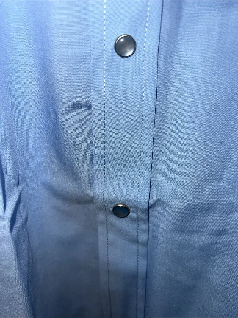 New Men’s Blue ELY Cattleman Pearl Snap Short Sleeve Shirt. 18.5 2XL P-47