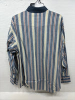 New Men’s Panhandle Slim Multicolor Stripe Long Sleeve Button Up Large Q-52