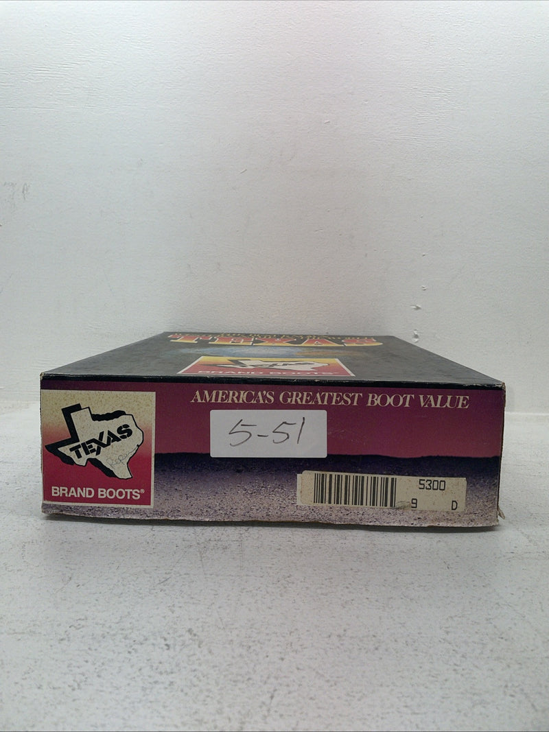 New Men’s Black Texas Brand Cowboy Boots. 5300 9 D. 5-51
