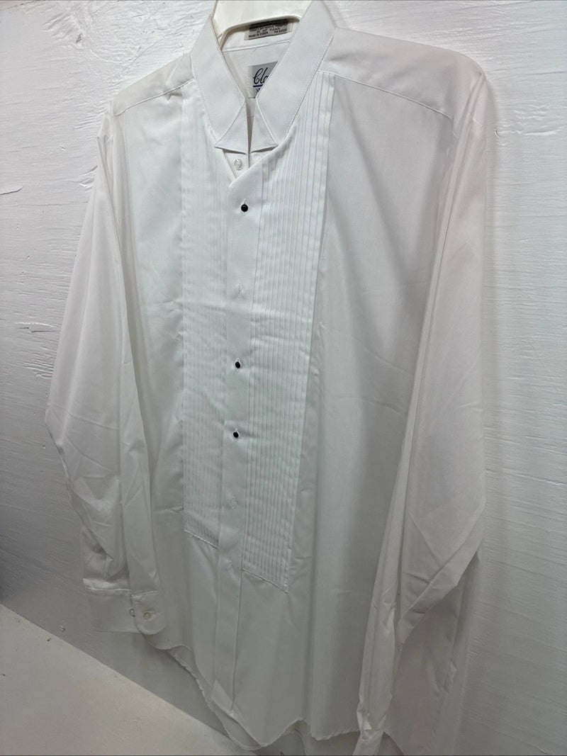 New Classix White Long Sleeve Button Up English Shirt XL AA-49