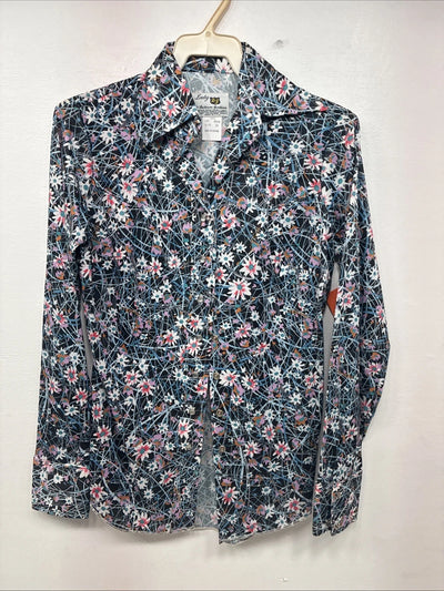 New Women’s Dickson Jenkins Multicolor Long Sleeve Pearl Snap Size 30 KK-1
