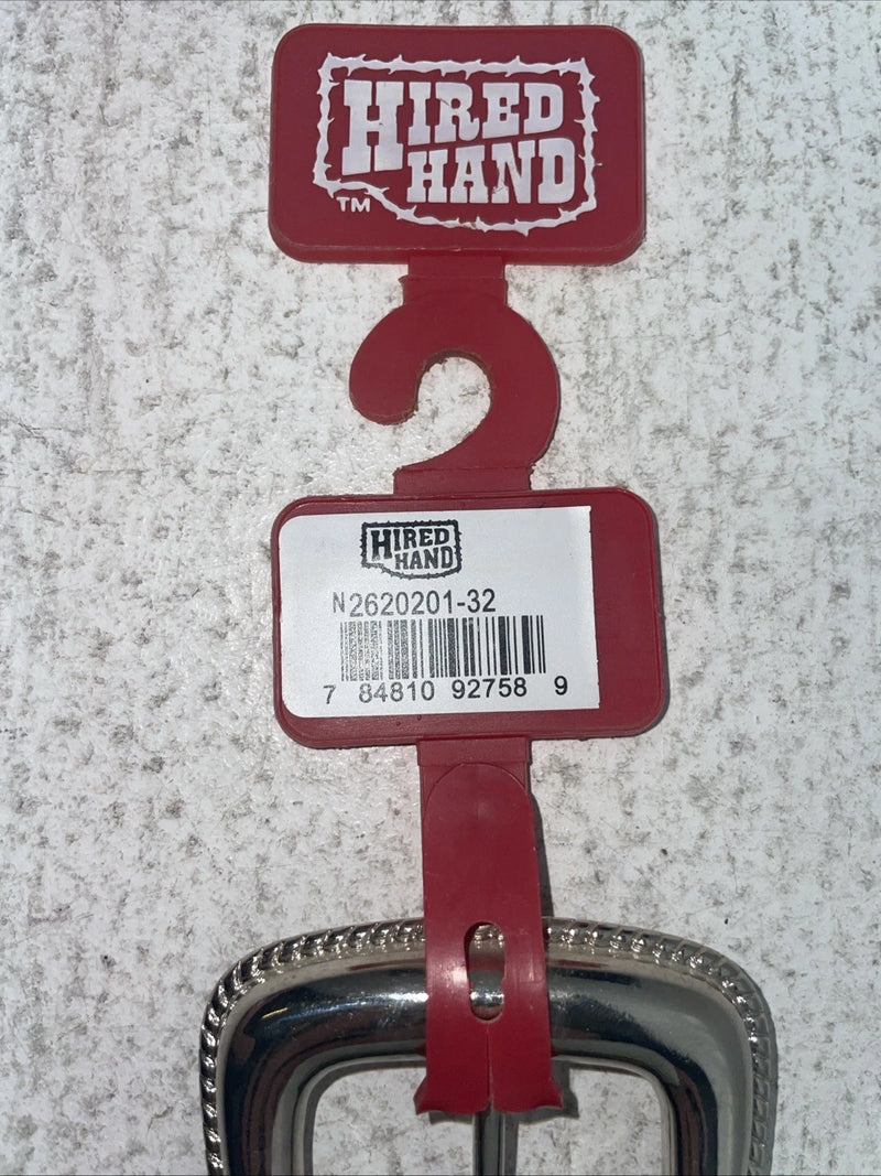 New Brown Genuine Leather Hired Hand Thread With Pendent 32” Belt #2620201 Z-20