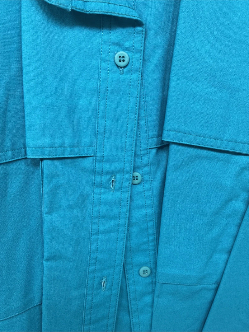 New Women’s San Angelo Blue Long Sleeve Button Up Medium MM-109