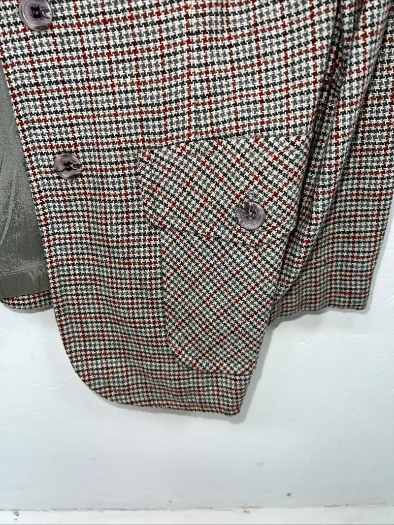 New Womens Red Plaid Bronson Work Blazer 13/14 #4400 UU-12