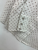 New Women’s Dickson Jenkins White Dottted Long Sleeve Pearl Snap Size 30 LL-92