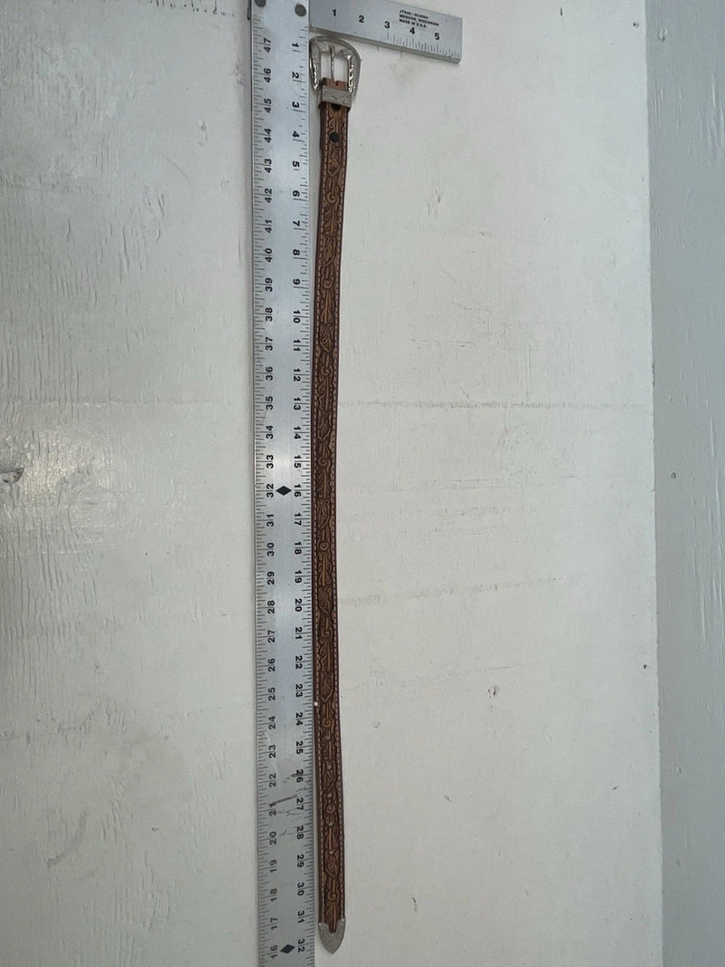 New Brown Genuine Leather Tooled 26” Belt #102 NN-63 