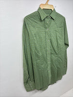New Men’s Panhandle Slim Green Plaid Long Sleeve Pearl Snap Size 12 KK-61