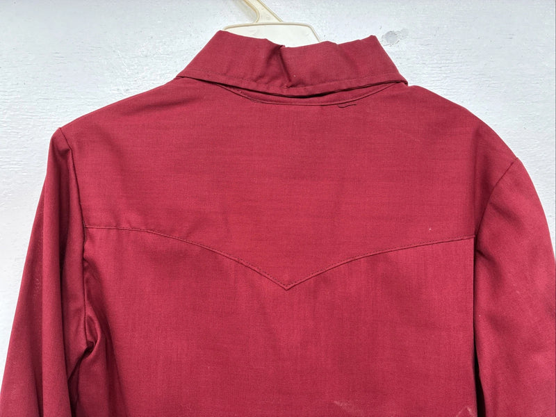 New Kids Fenton Dark Red Long Sleeve Button Up Size 8 YY-118