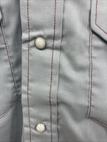 New Men’s Dee-Cee Gray Red Long Sleeve Pearl Snap 16 X 33 Large R-10