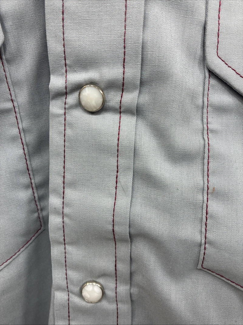 New Men’s Dee-Cee Gray Red Long Sleeve Pearl Snap 16 X 33 Large R-10