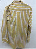 New Men’s Fenton Yellow White Stripe Long Sleeve Pearl Snap 16 Large X-110