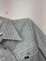 New Women’s Lee Blue Design Long Sleeve Button Up Jacket Size 11 KK-42