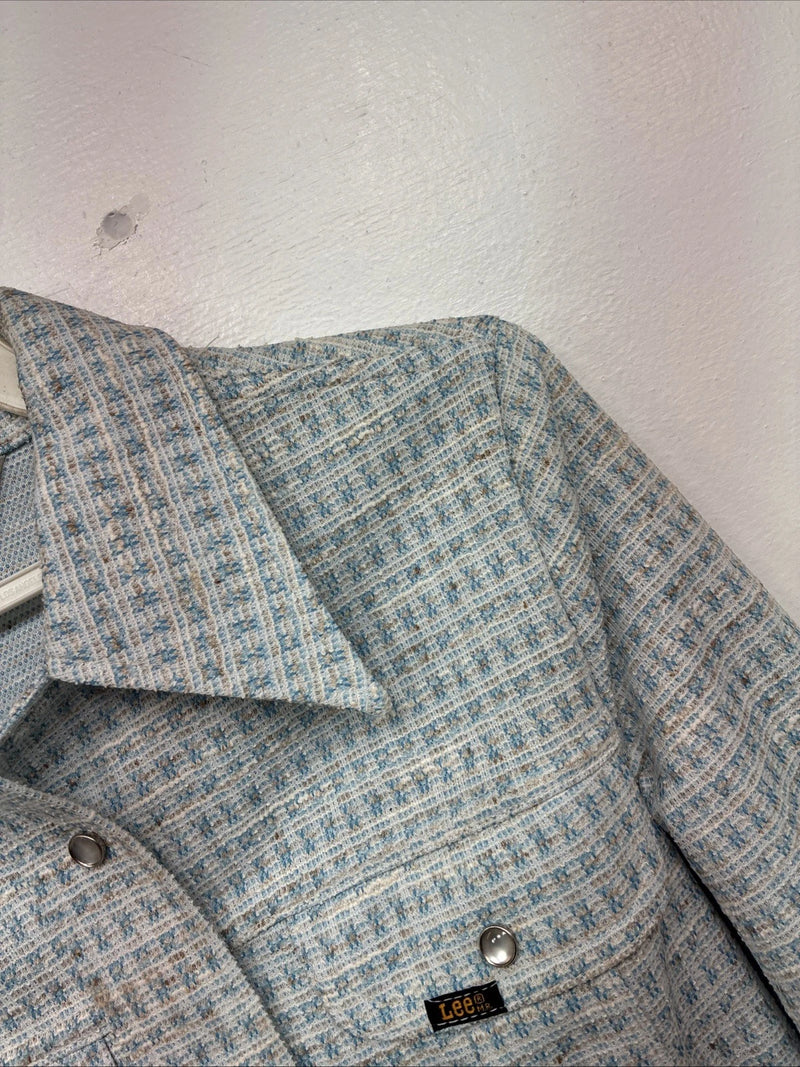 New Women’s Lee Blue Design Long Sleeve Button Up Jacket Size 11 KK-42