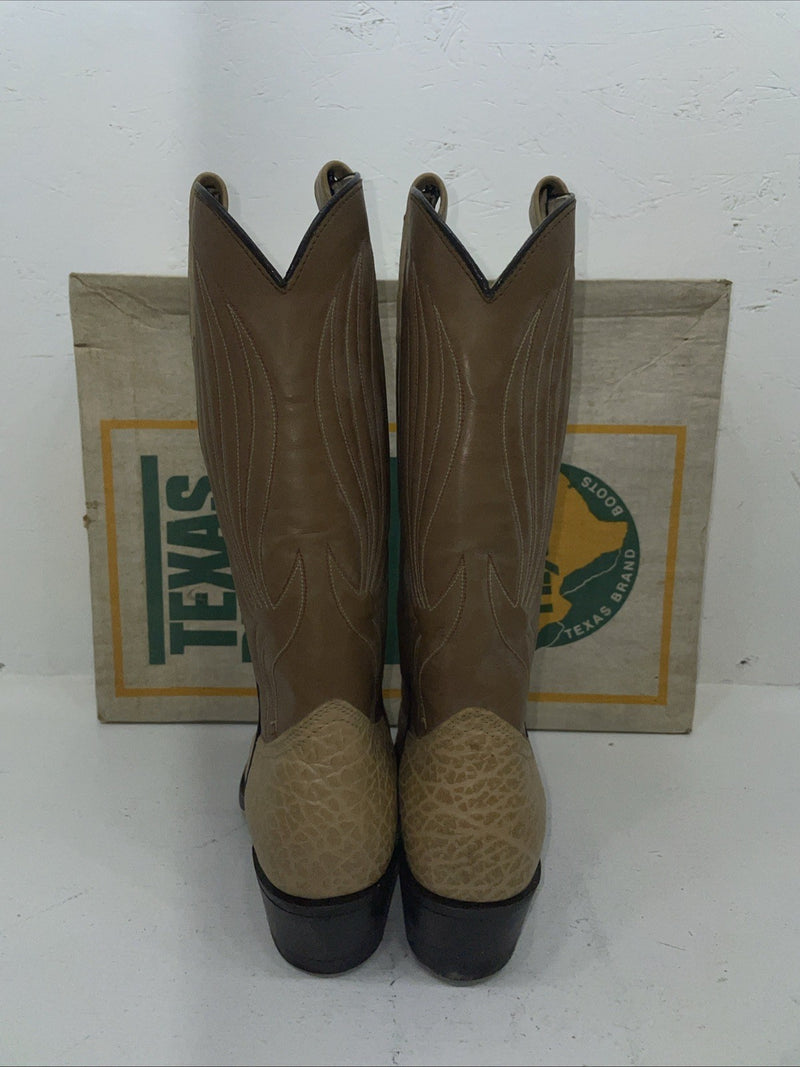 New Men’s Tan Texas Brand Cowboy Boots. 6085 8.5 8 1/2 D. 2-50
