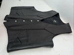 New Men’s Western Express Black Leather Biker Vest 4XL Q-604