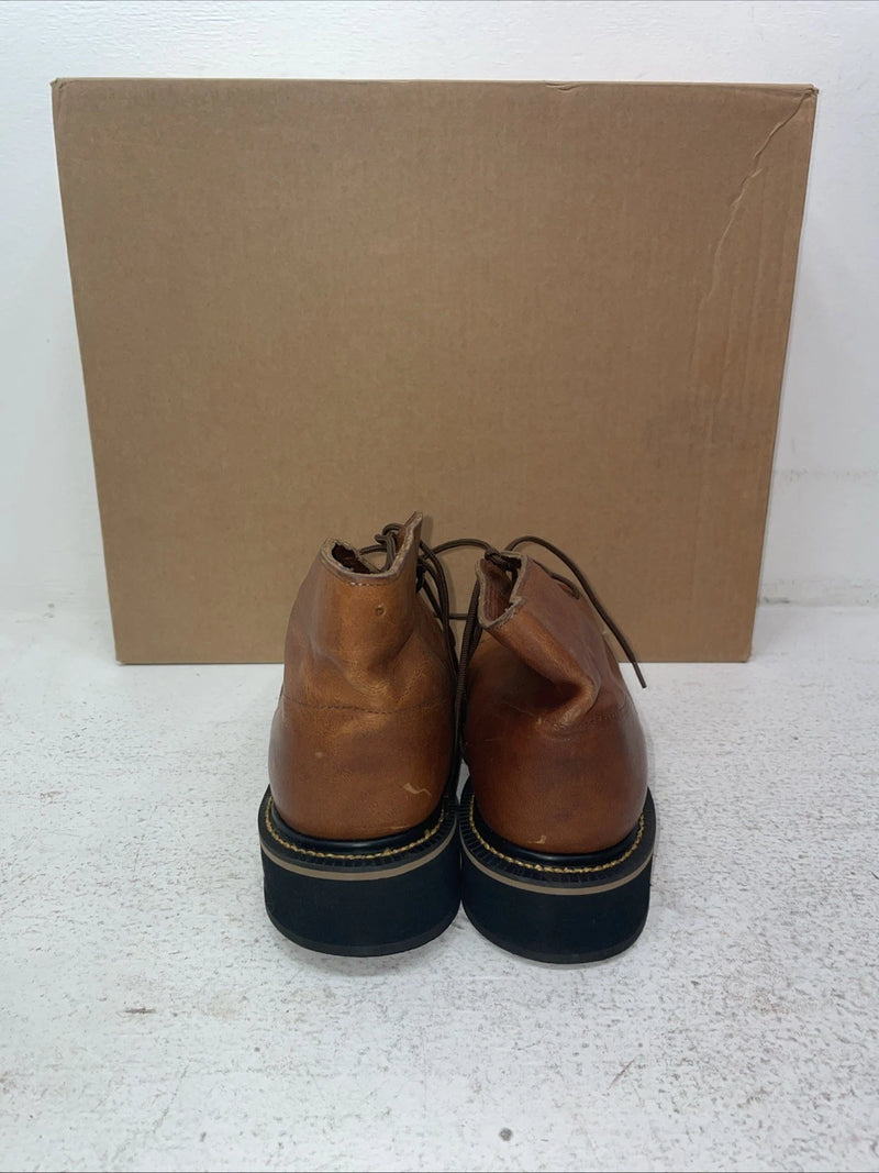 New Men’s Brown Lace Up Texas Brand Cowboy Boots. M 314 8 D. 1-93