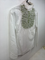 New Women’s Trail Ridge White Green Design Long Sleeve ZipUp Back Size 34 YY-107