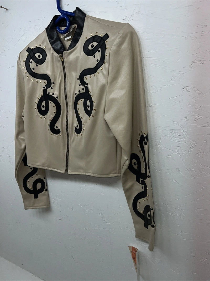 New 1849 Authentic Ranchwear Tan Long Sleeve Short Show Jacket XS WW-79