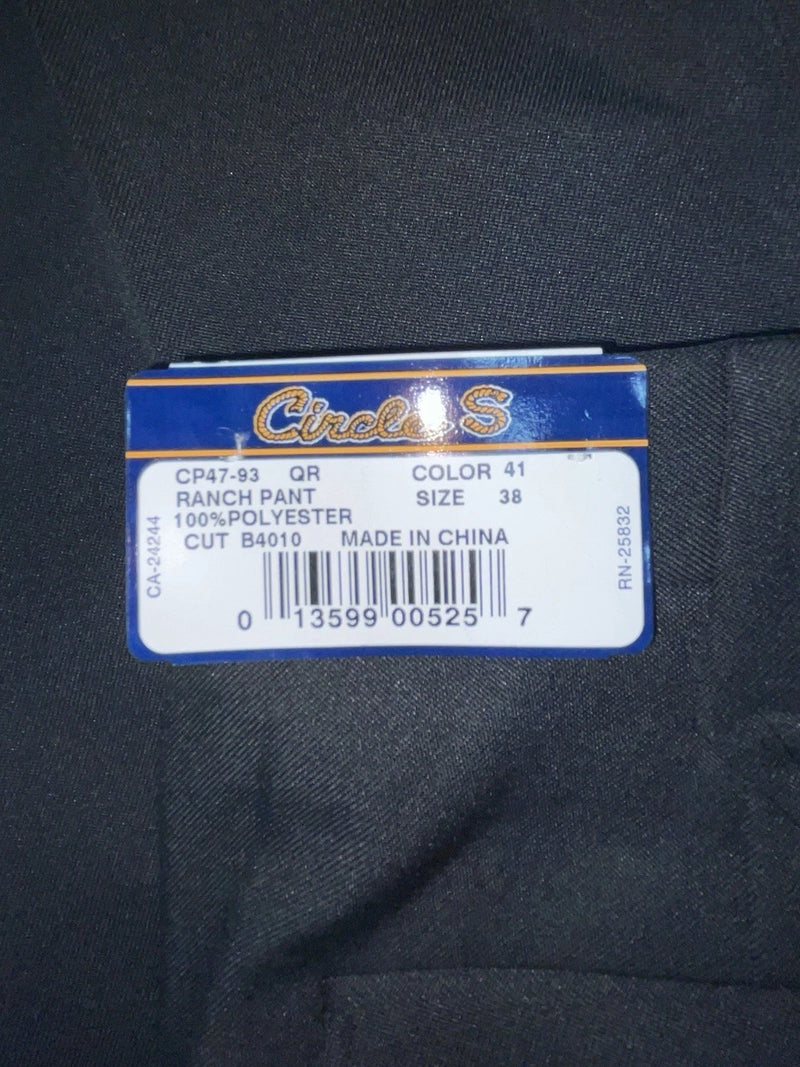 New Vintage Black Circle S Polyester Pants #CP4793 XX-63