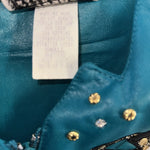 New Women’s 1849 Authentic Ranchwear Blue Horse Western Show Vest Small G-603