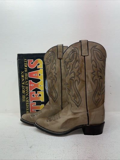 New Men’s Brown Texas Brand Cowboy Boots. 7808 9.5 9 1/2 D. 5-30