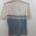New Men’s Panhandle Slim White Blue short sleeve polo Small B-62
