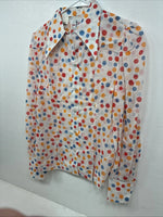 New Women’s Tem Tex Polkadot Long Sleeve Pearl Snap Size 34 LL-102
