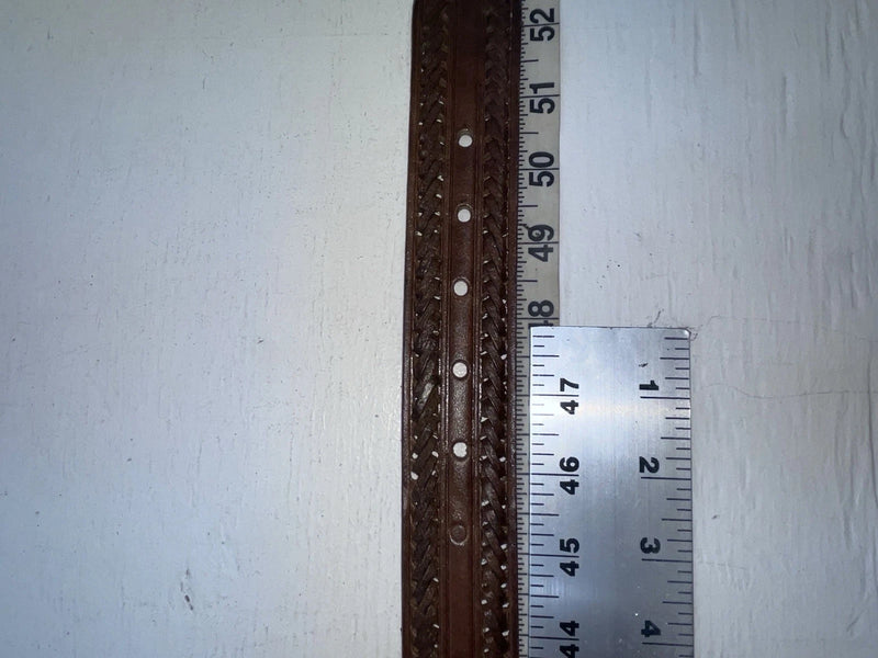 New Brown Genuine Leather Weaved 48” Belt NN-145