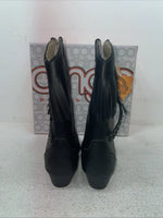 New Youth Black With Fringe Dingo Cowboy Boots. C 3220 5 D. 2-158