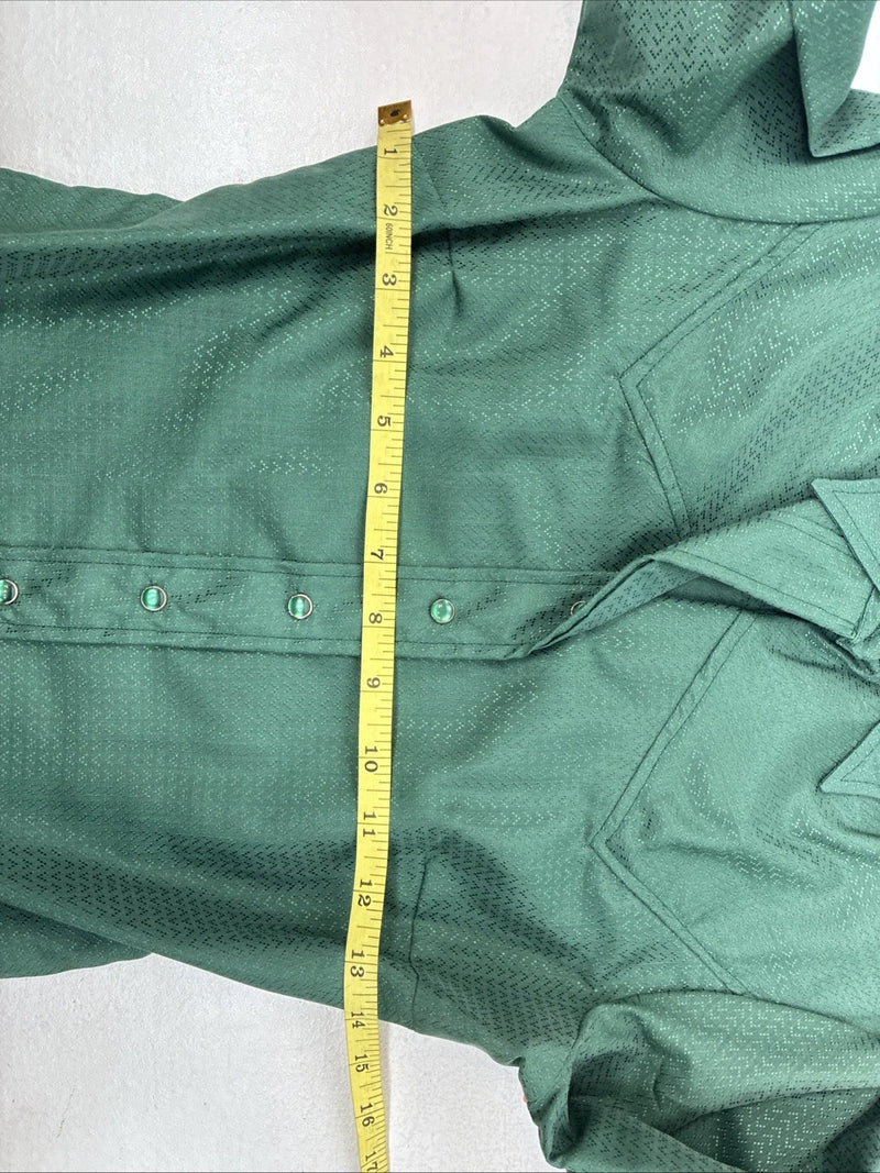 New Women’s Panhandle Slim Green Long Sleeve Pearl Snap Size 30 LL-58