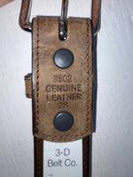 New Brown Genuine Leather 3D Pendent And Weaved 28” Belt #3502 JJ-57