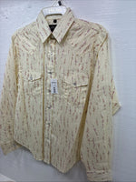 New Kids White Horse Yellow Floral Long Sleeve Pearl Snap Medium CC-110