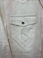 New Women’s Cumberland White Gem Long Sleeve Pearl Snap Medium LL-83