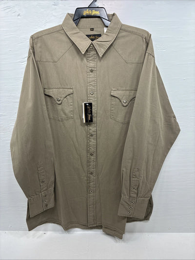 New Men’s White Horse Siege Color Long Sleeve Pearl Snap 2XL H-52