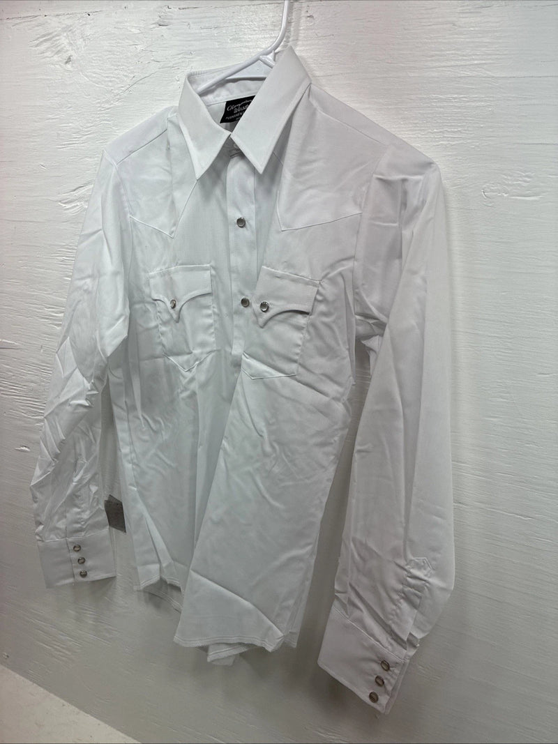 New Boys Champion Western White Long Sleeve Pearl Snap 16 CC-79