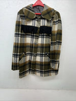New Women’s Green Tregos Westwear Fringe Plaid Jacket 12 RR-28