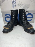 New Woman’s Black Lace Up Acme Cowboy Boots. C 4016 6.5 6 1/2 M. 19-127