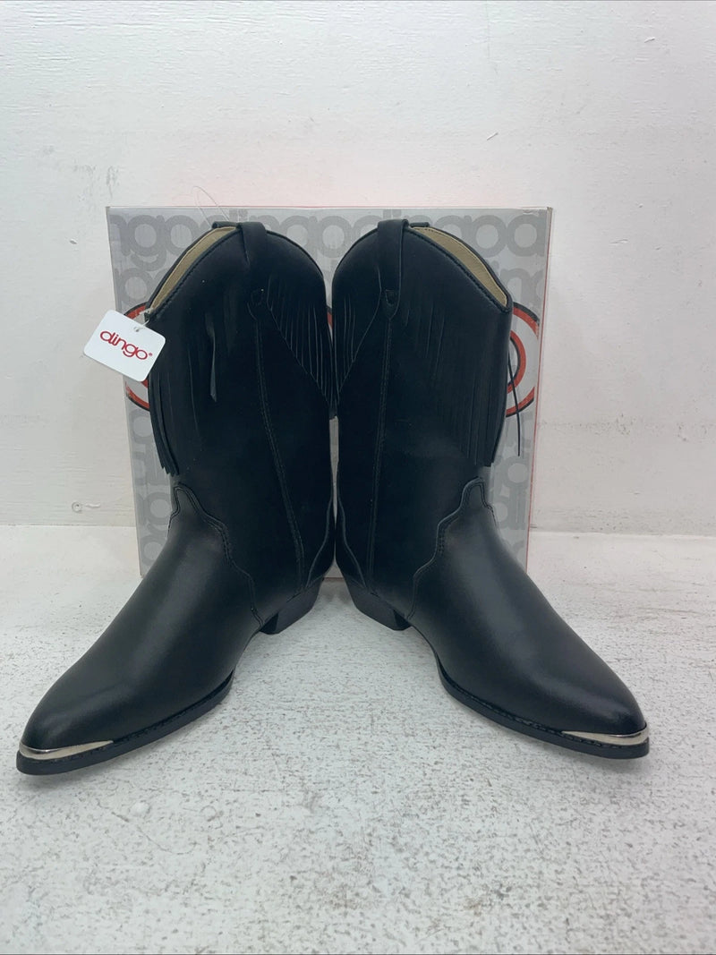 New Women’s Black With Fringe Dingo Cowboy Boots. 3220 5.5 5 1/2 D. 1-27