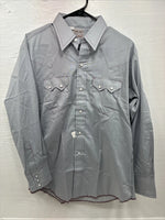 New Men’s Dee-Cee Gray Red Long Sleeve Pearl Snap 16 X 33 Large O-19