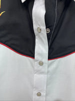 New Women’s Country Charmers White Flame Long Sleeve Pearl Snap XL II-63