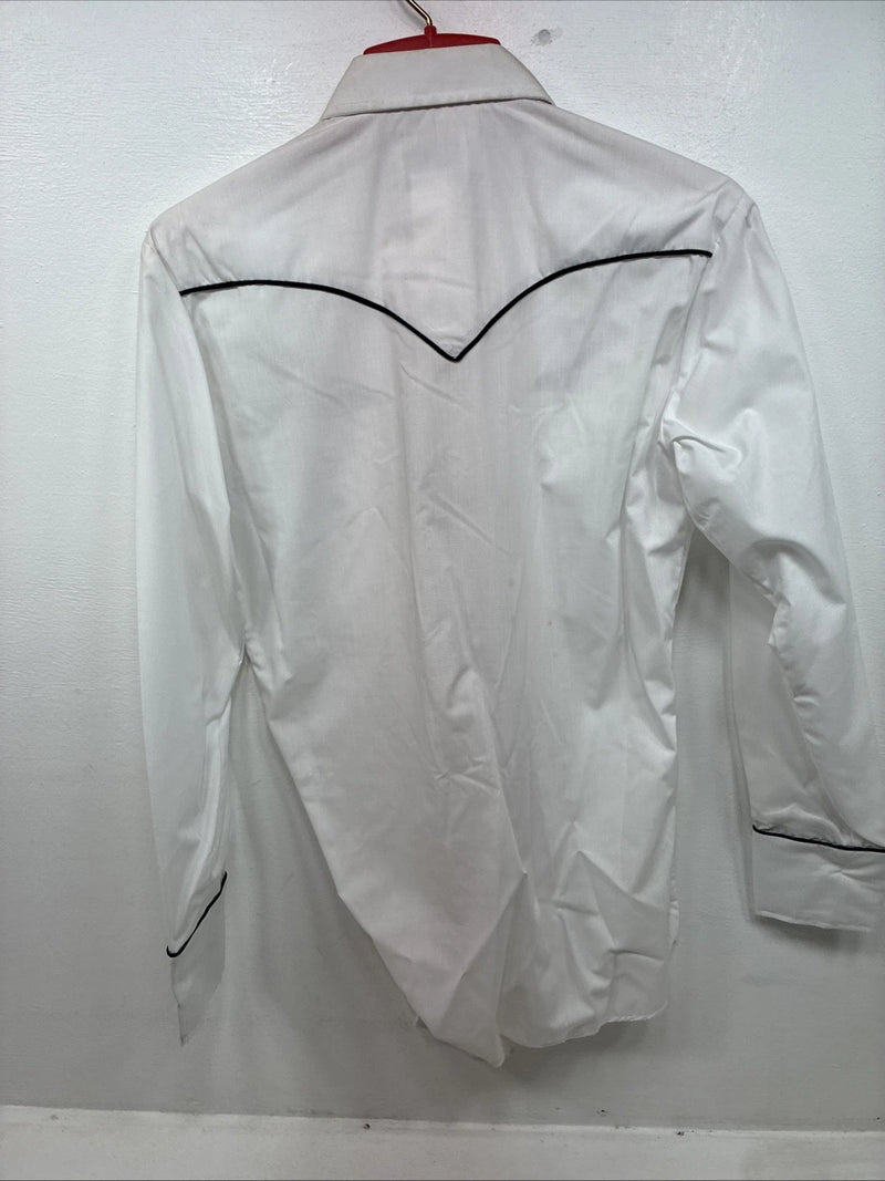 New Women’s H Bar C White Long Sleeve Pearl Snap 14.5 MM-11