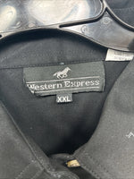 New Woman Western Express Black Deigned Long Sleeve Pearl Snap 2XL GG-49