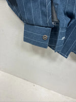 New Women’s Cowboy Threads Blue Stripe Long Sleeve Button Up Size Small KK-57
