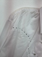 New Women’s White Horse White Gem Long Sleeve Pearl Snap 2XL GG-17