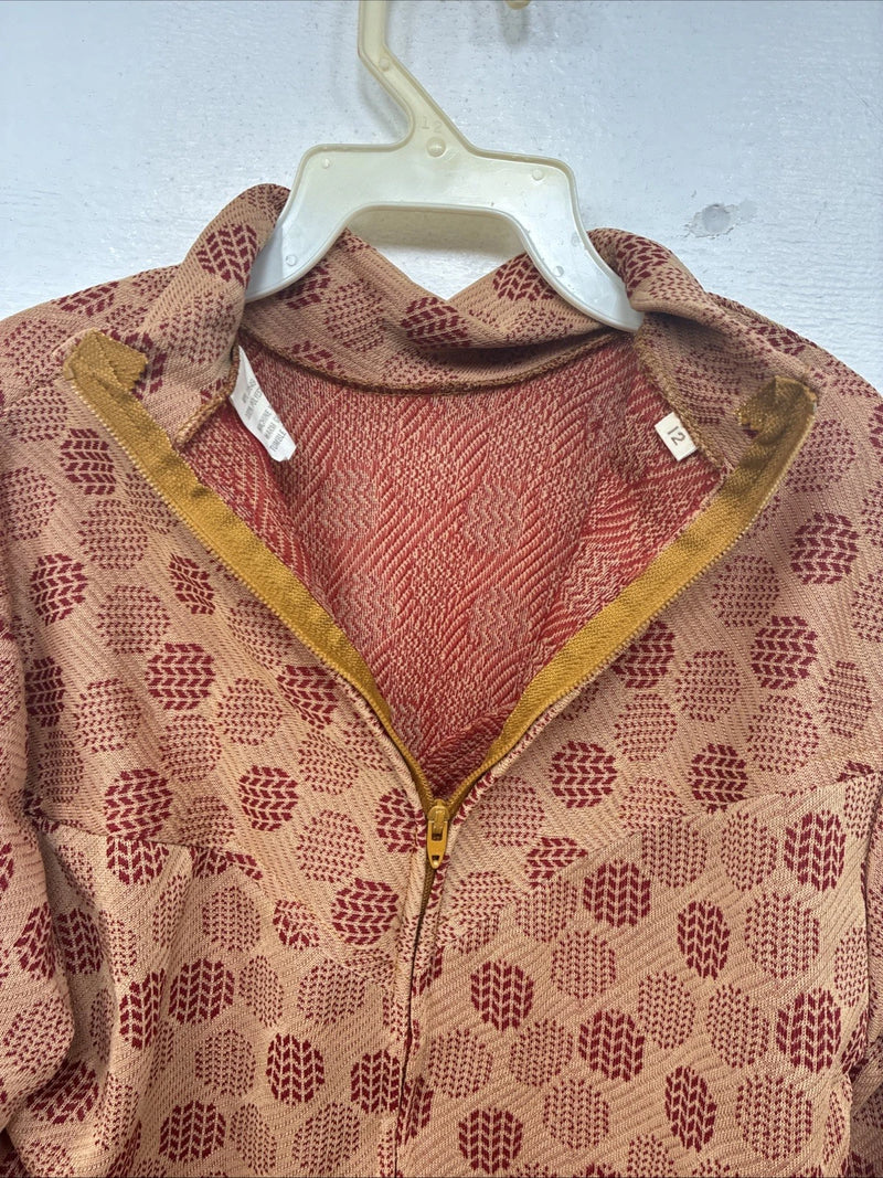 New Women’s Miller Tan Red Design Long Sleeve Zip Up Show Shirt Medium TT-105